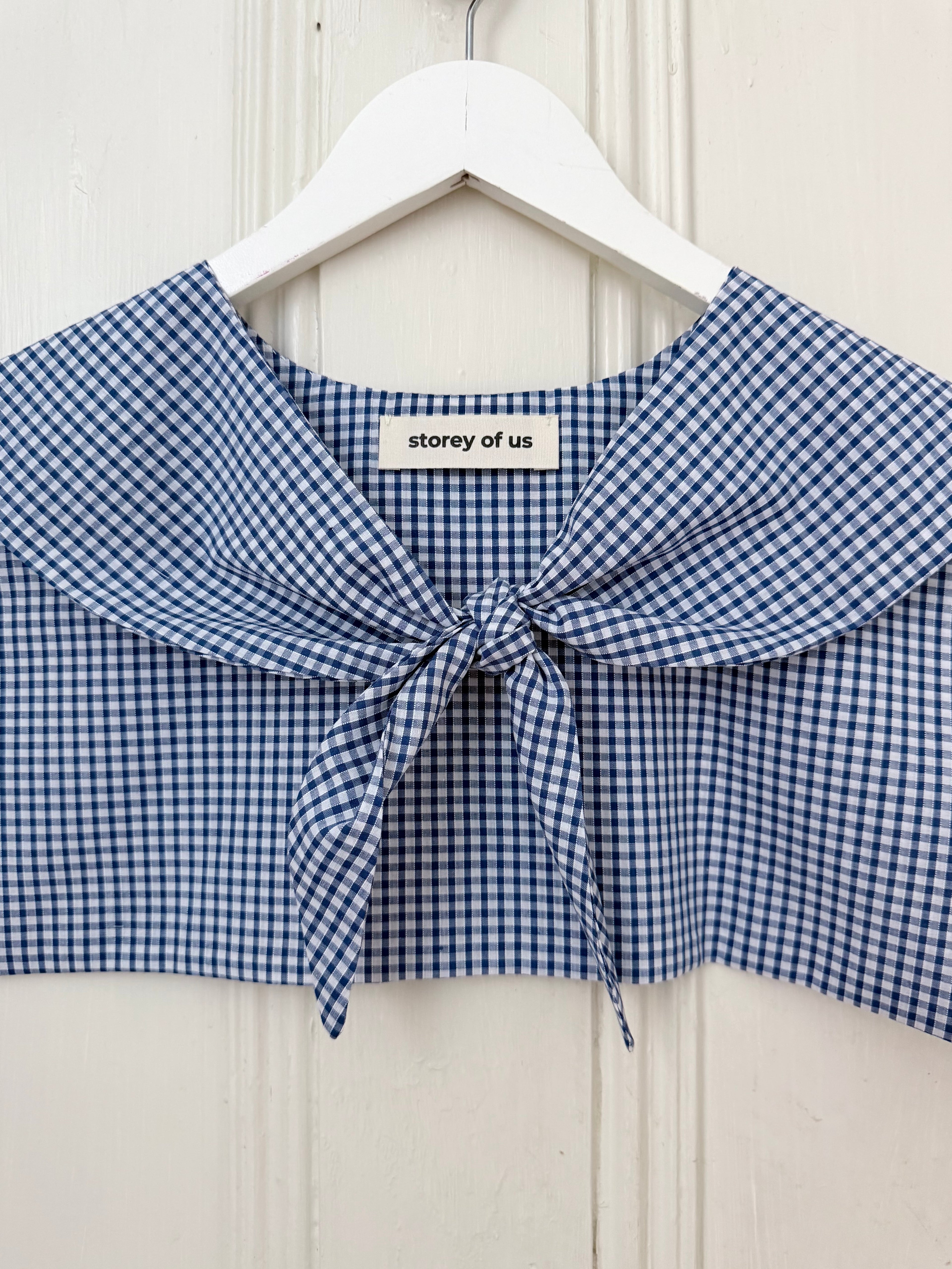 Blue & White Gingham Sailor Scarf