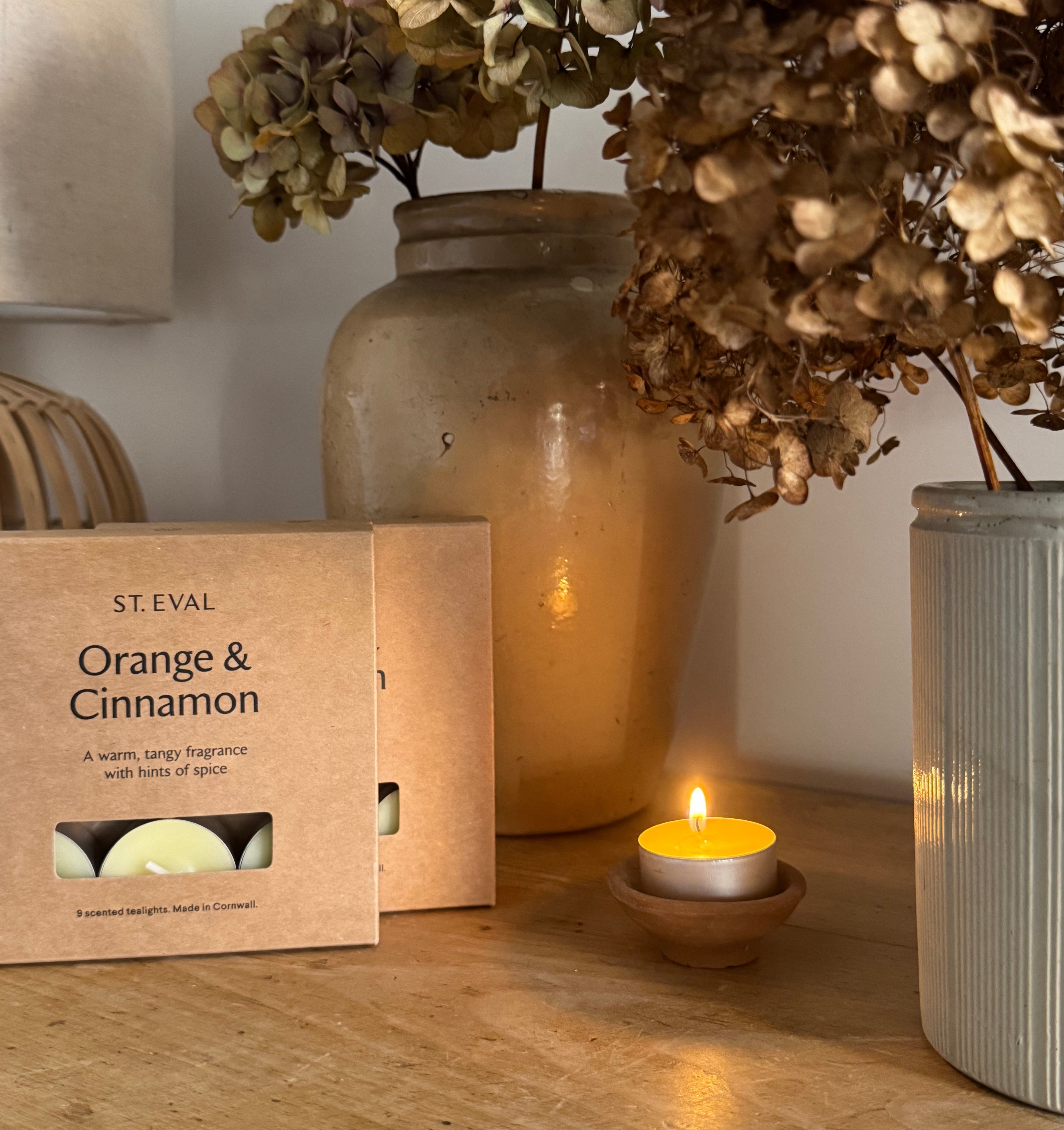 Orange & cinnamon tea lights