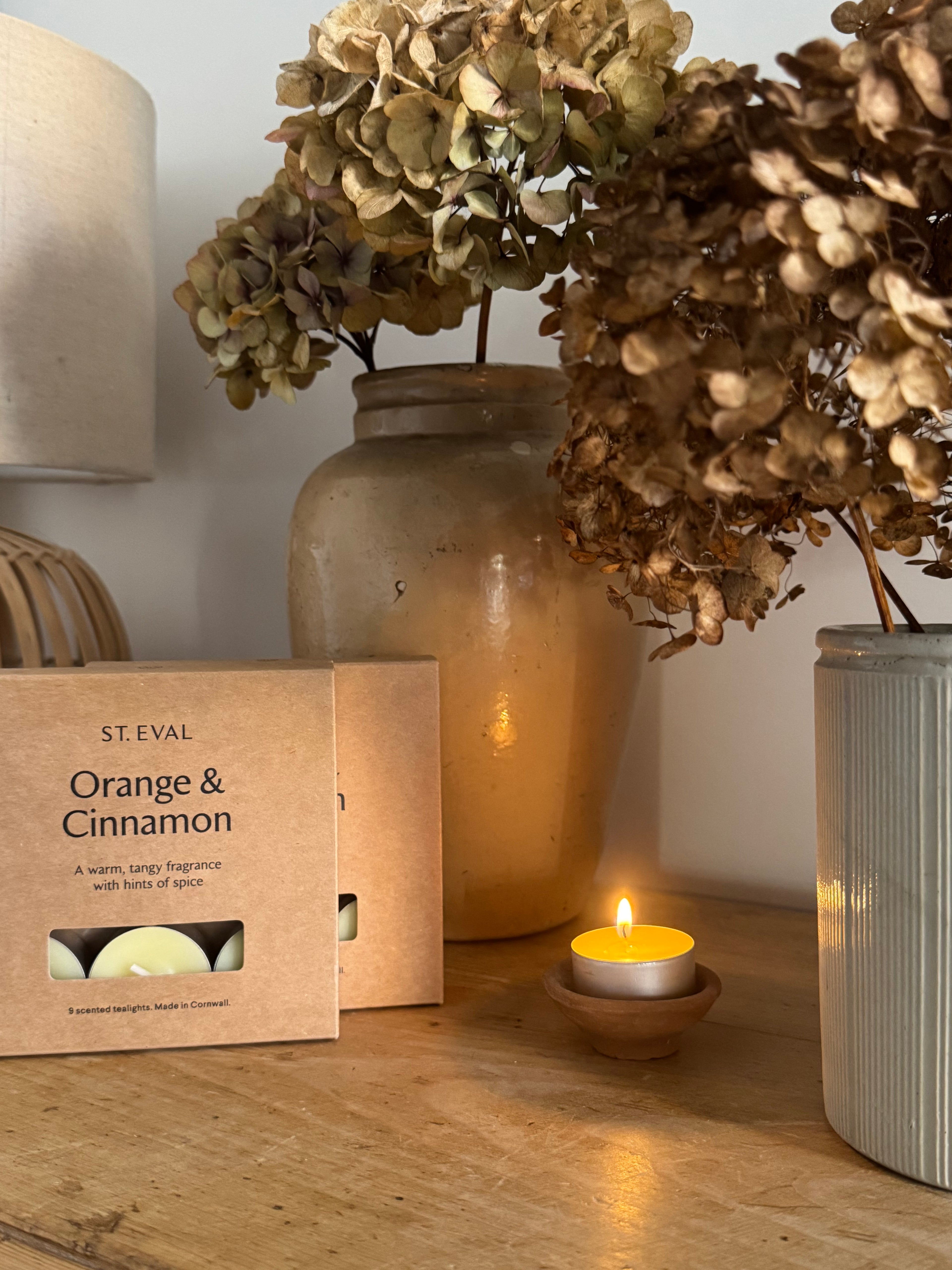 Orange & cinnamon tea lights