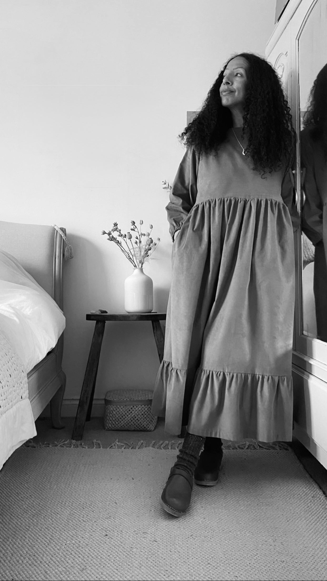 Ava ~ Midnight Blue Tiered Cord Dress