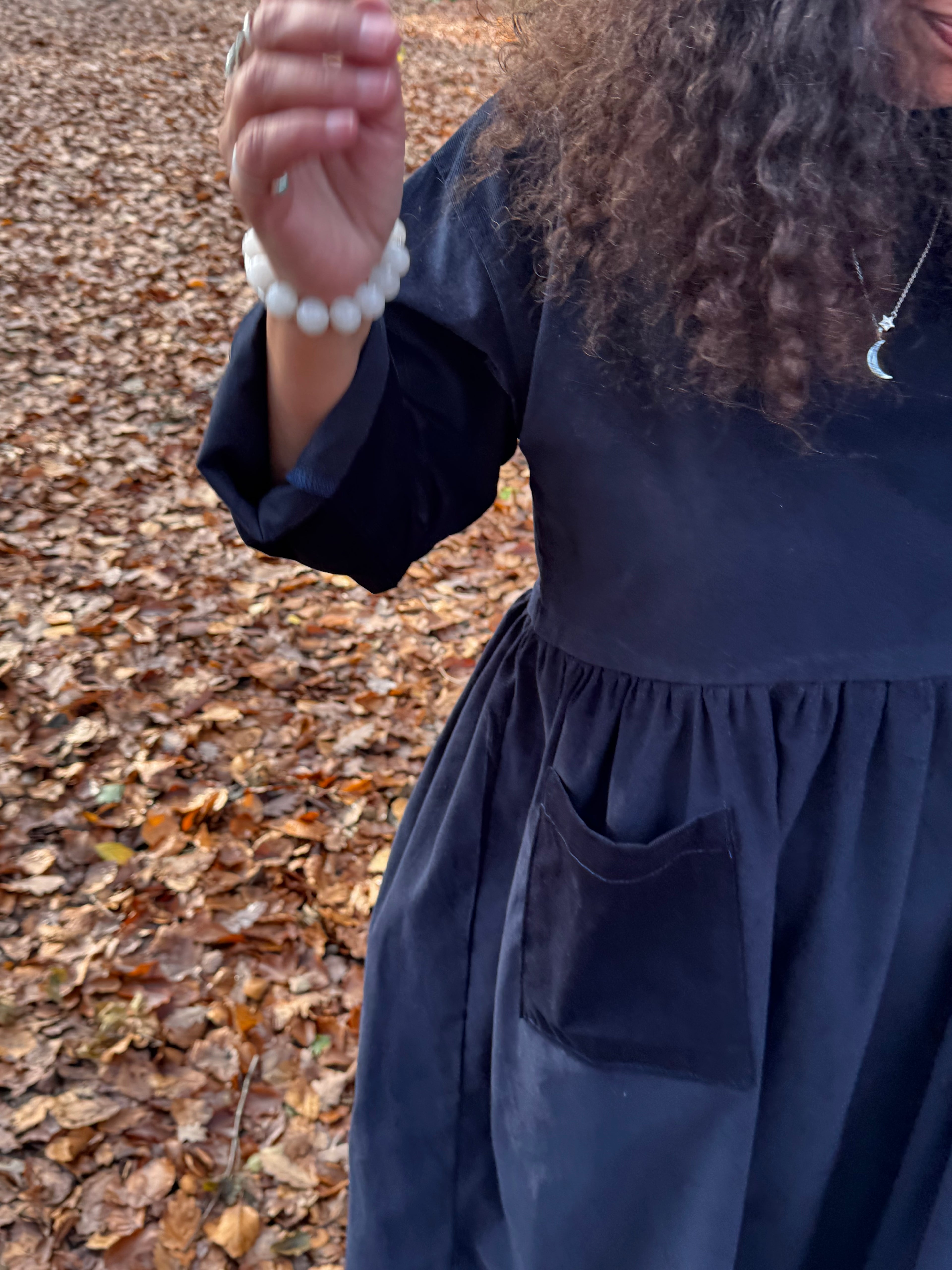 Midnight Blue Cord Portland Dress