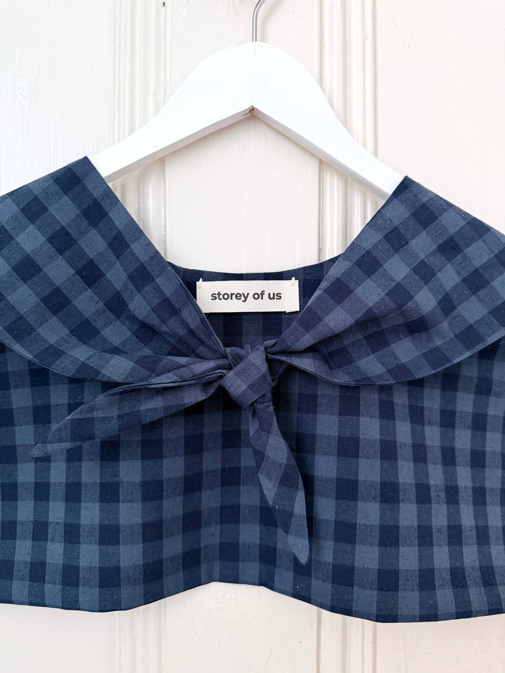 French Blue Checked Sailor Scarf