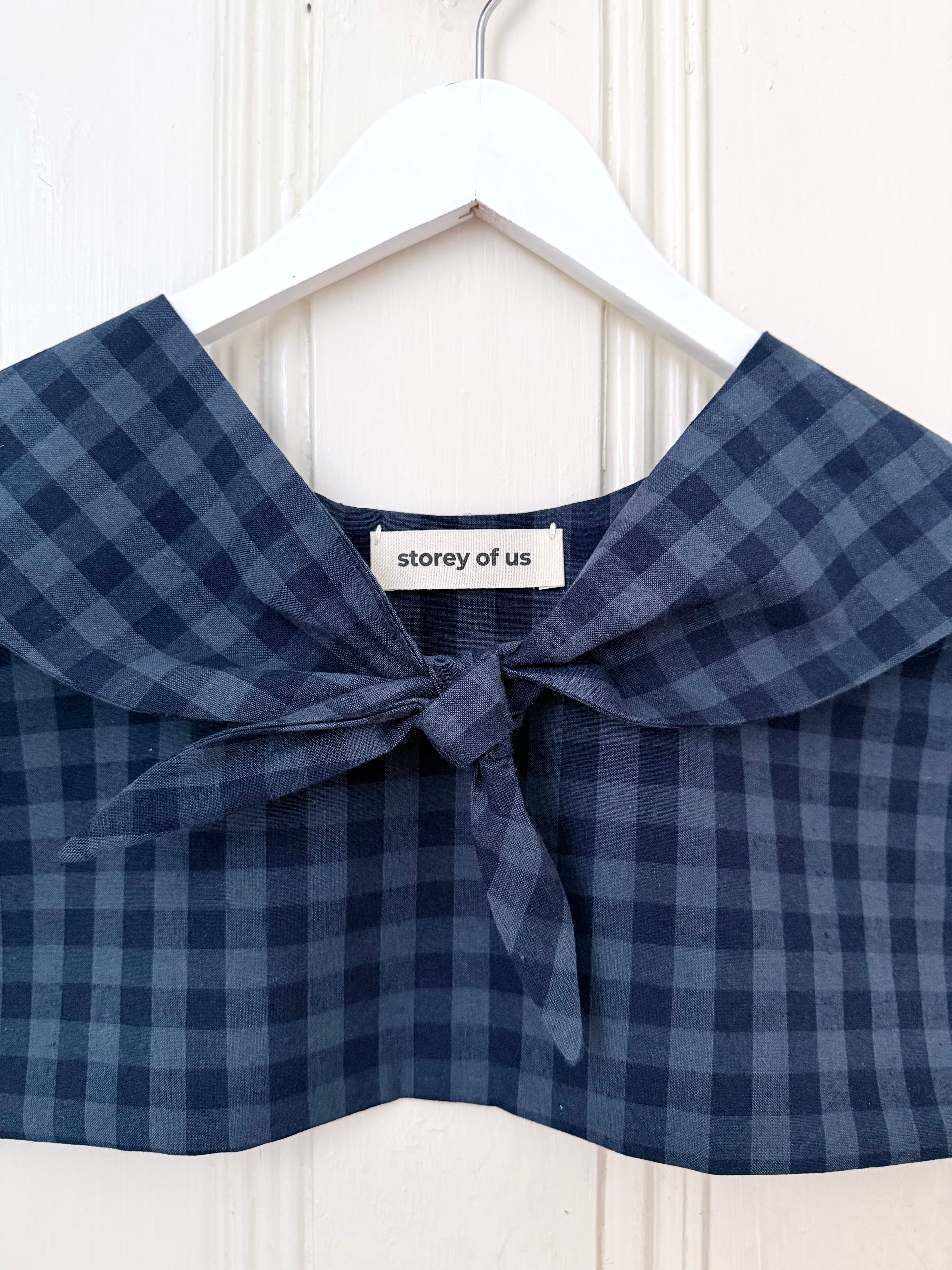 French Blue Checked Sailor Scarf