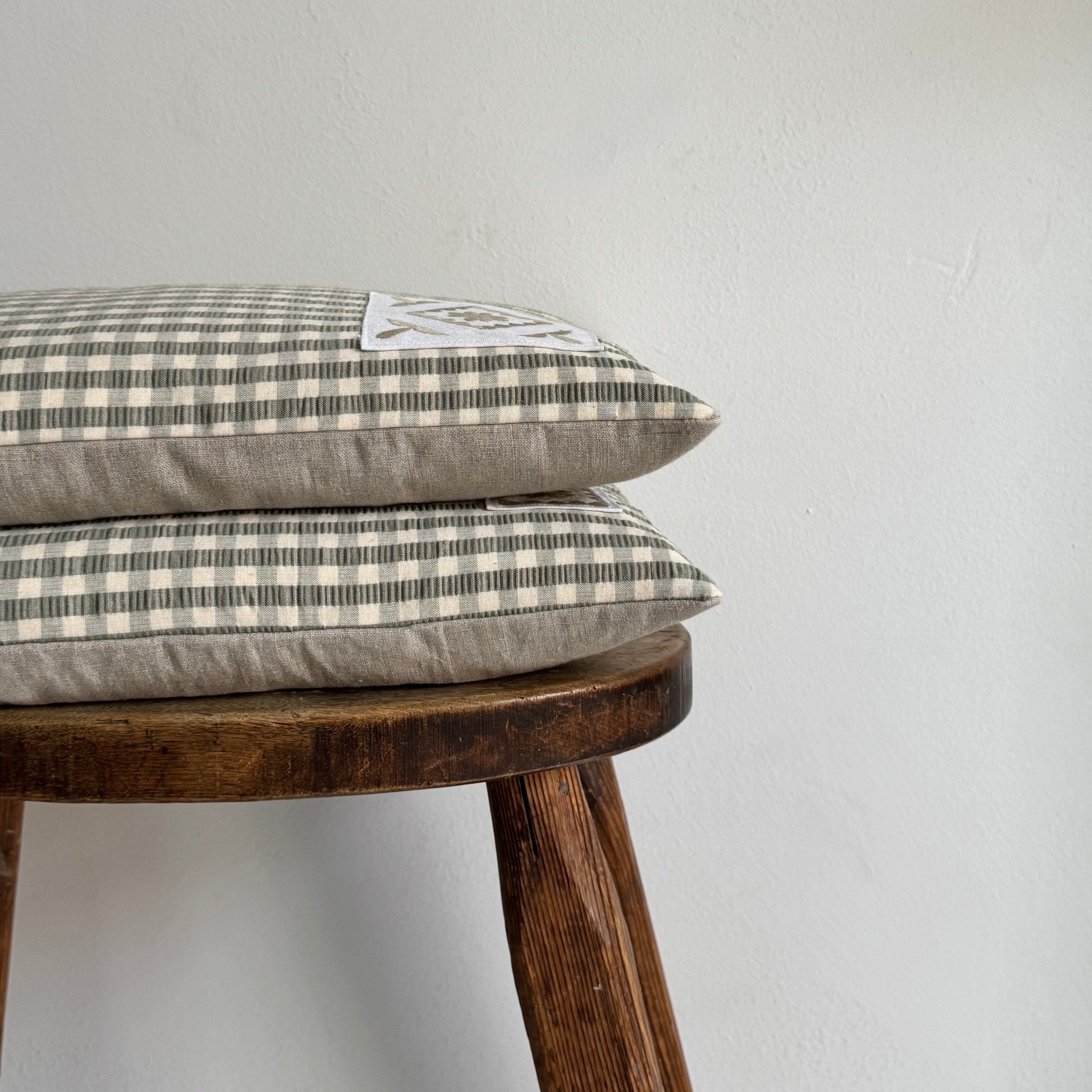 Sage Seersucker Cushion ~ rectangle