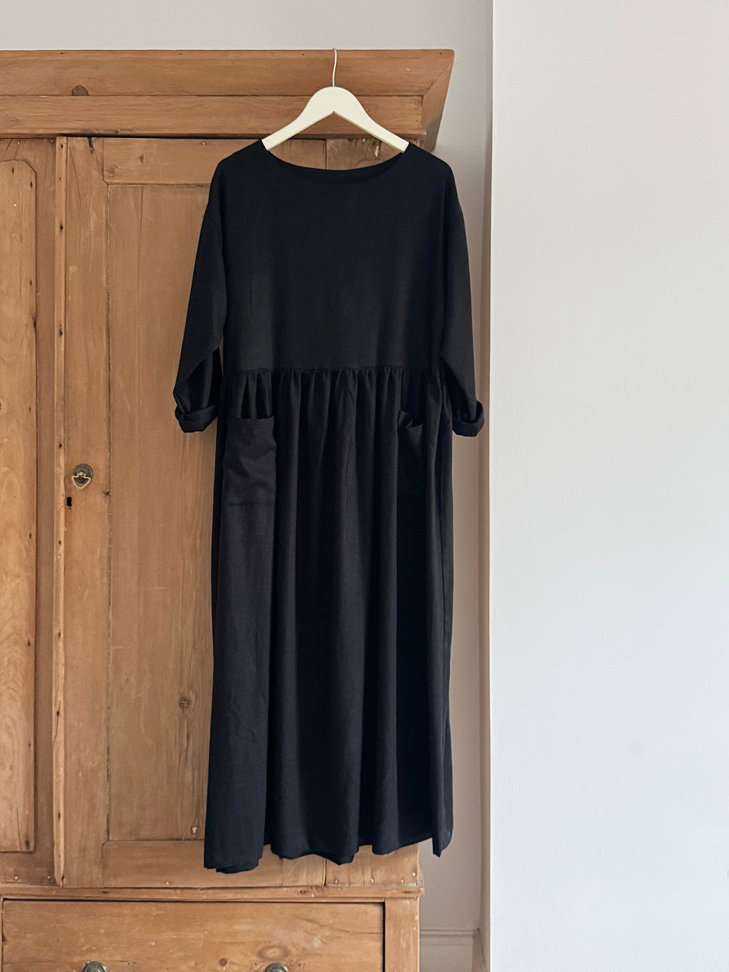 Black Linen Portland Dress