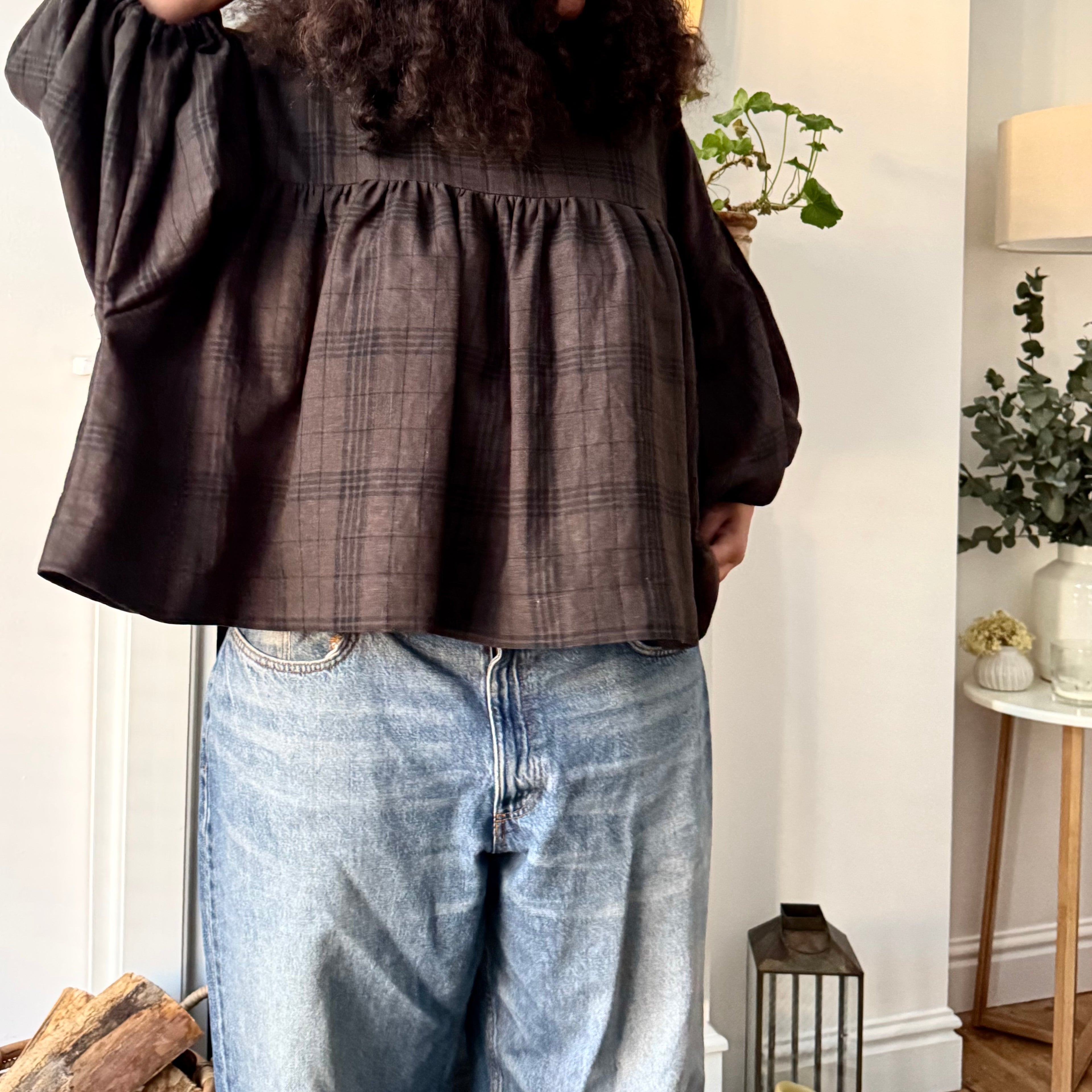 Frieda brown checked top