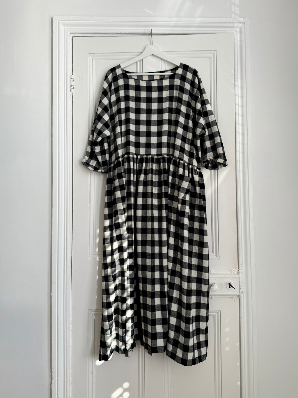 Black & Cream Checked Portland Dress
