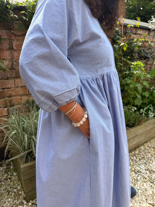 Blue & White Stripe Dawn Dress
