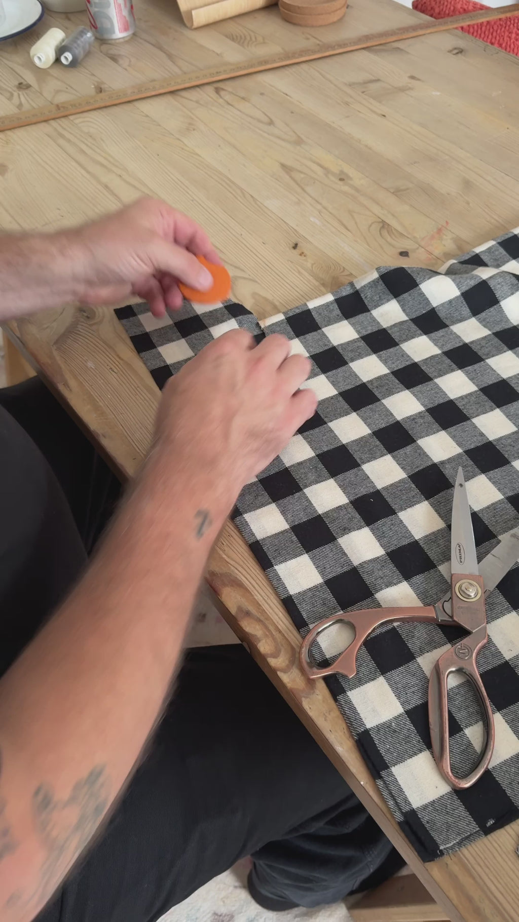 Black & Cream Checked Portland Dress