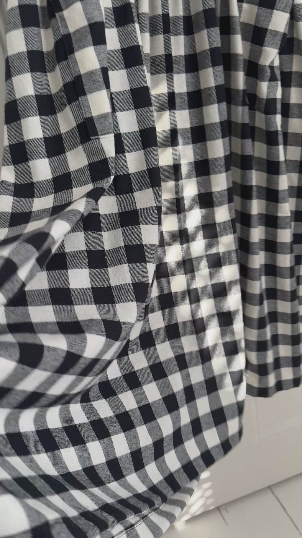 Black & Cream Checked Portland Dress